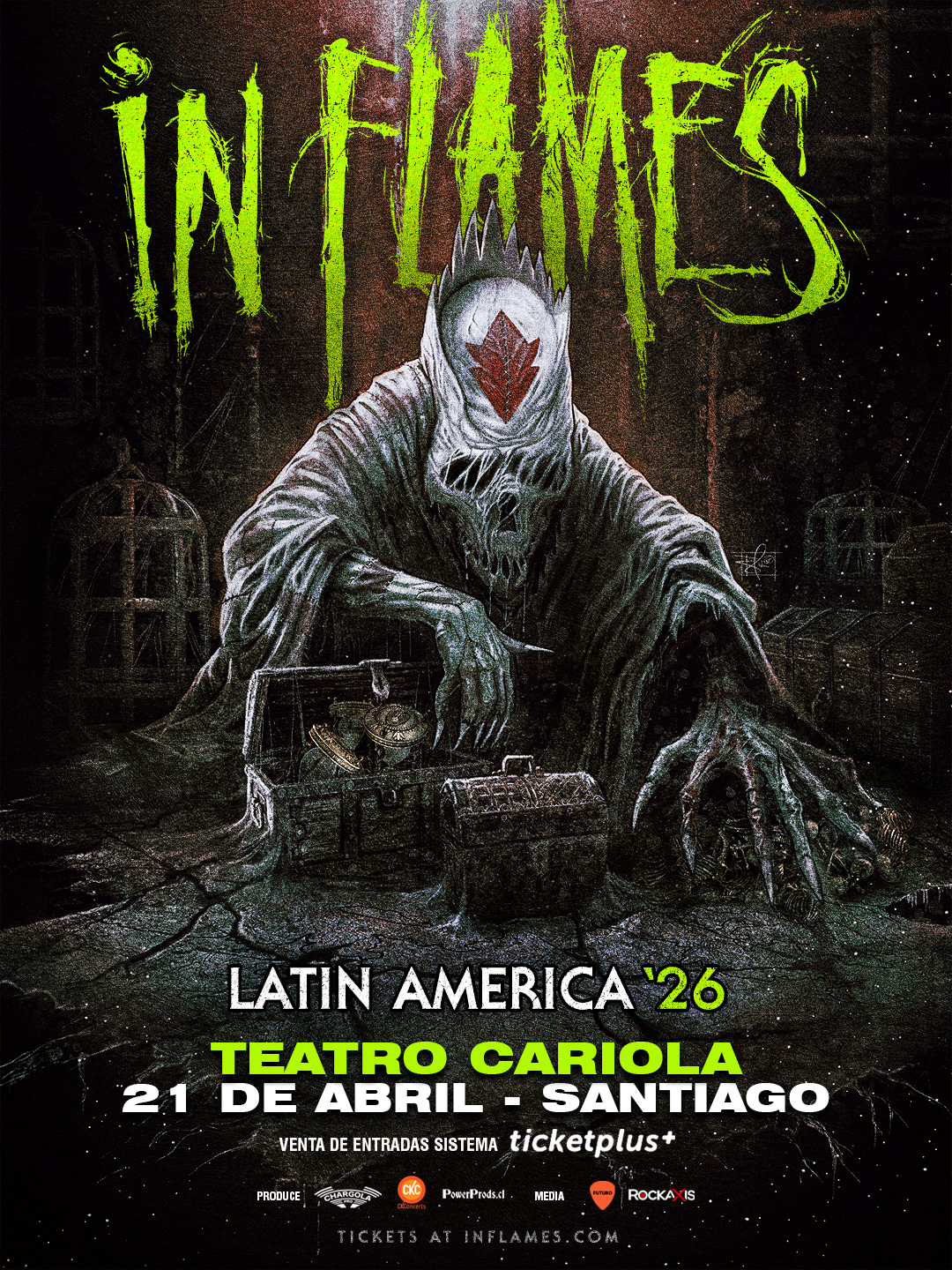 In Flames fija su regreso a Chile para el próximo 21 de abril